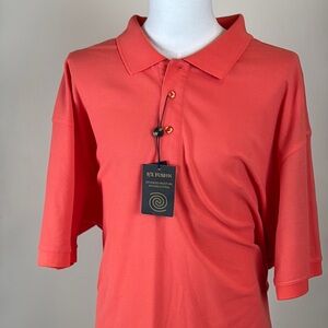 F/X FUSION DriWay Men's 3XL Loud Coral Short Sleeve Golf Polo Shirt